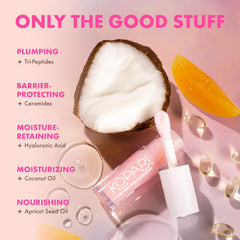 Kopari Tri-Peptide Lip Cloud texture reveals silky, non-sticky feel