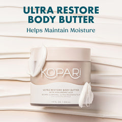 Kopari Ultra Restore Butter texture spread highlighting silky, fast-absorbing feel