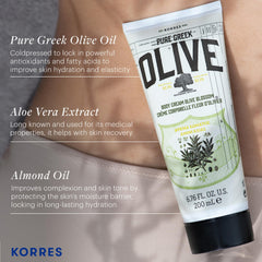 KORRES pure Greek olive oil close-up highlighting nourishing ingredient