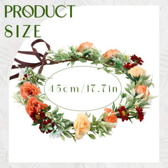 KorViSHOW orange flower headband for wedding photos and festive celebrations.