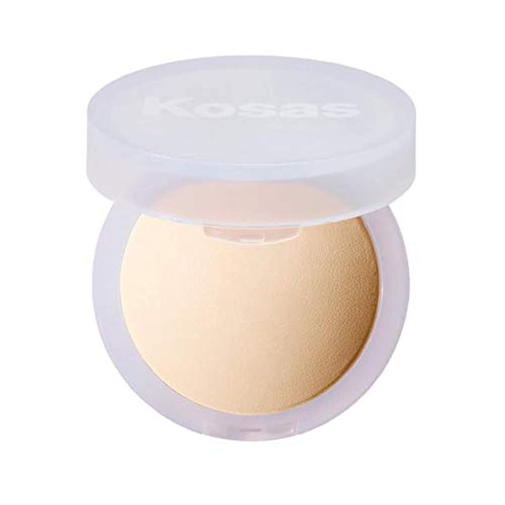 Kosas Cloud Set powder packaging in a sleek compact for on-the-go shine control.