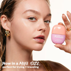 Kosas DreamBeam SPF 40 texture close-up shows lightweight makeup base feel.