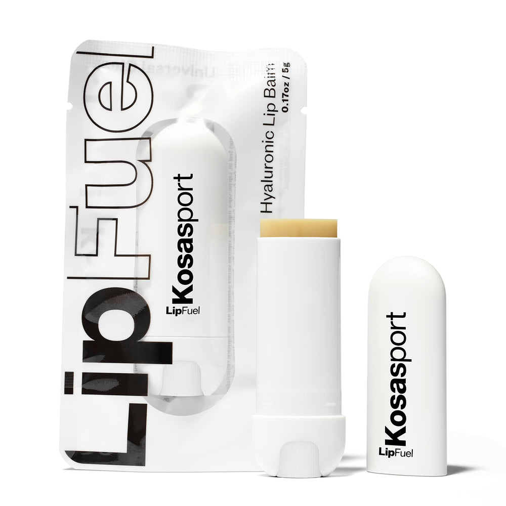 Kosas Lipfuel Hyaluronic Active Sport Lip Balm tube delivering deep hydration and smooth application.