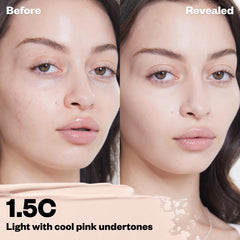 Kosas Revealer Concealer wand shown applying a precise under‑eye brighten.