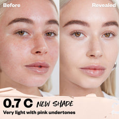 Kosas Revealer Concealer being dabbed with fingers for quick blending and brightening.