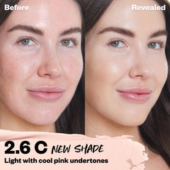 Kosas Revealer Concealer application fingers demonstrates buildable coverage for natural-looking wear
