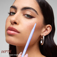 Kosas Soulgazer Depth pencil close-up shows creamy texture for silky glide.