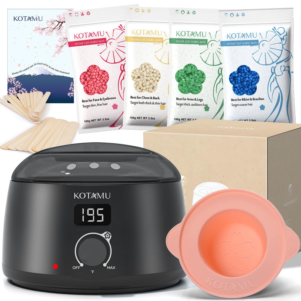 KOTAMU Waxing Kit digital wax heater for even heat and professional-at-home results