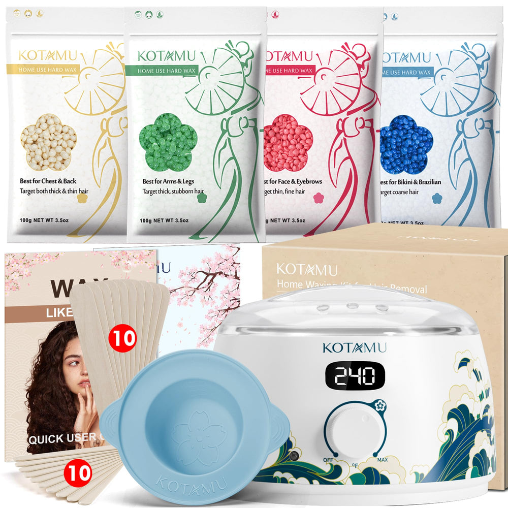 KOTAMU waxing kit with digital wax warmer for home salon results.