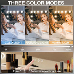 Kottova vanity mirror LED bulbs close-up highlight adjustable, eye-friendly brightness for regular routines.