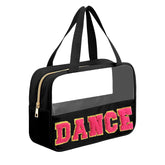 Kovewon chenille dance bag letters with pink DANCE design for stylish recital storage