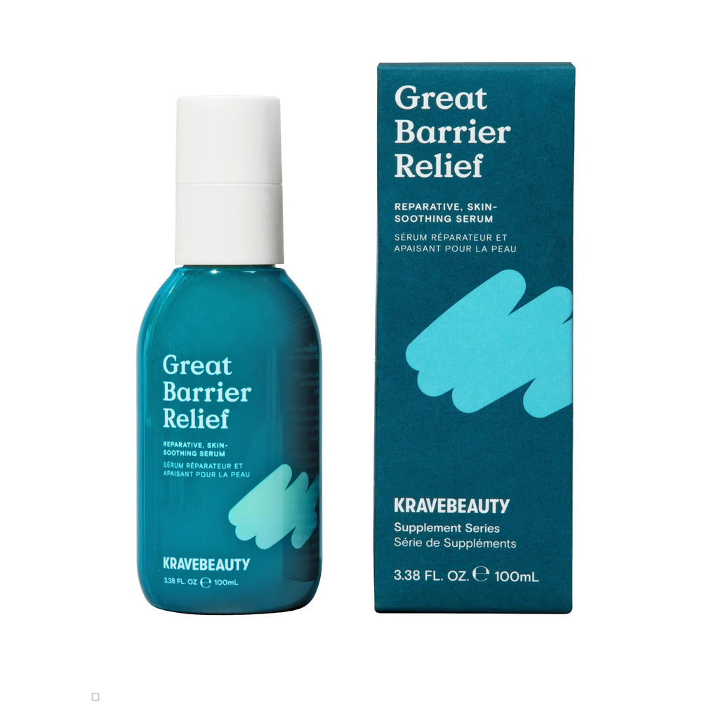 KraveBeauty Jumbo Great Barrier Relief Serum packshot for daily barrier support