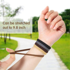Krazy4K durable-stretch hair ties in use, keeps hair in place.
