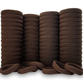 Krazy4K seamless cotton elastic hair ties in dark brown, gentle on hair and crease-free styling.