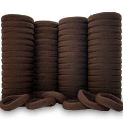 Krazy4K seamless cotton elastic hair ties in dark brown, gentle on hair and crease-free styling.