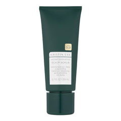 Kristin Ess Instant Exfoliating Scalp Scrub bottle closeup highlighting cleansing benefits for buildup