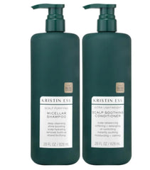 Kristin Ess Scalp Purifying Micellar Shampoo bottle delivers a refreshing scalp cleanse for all hair types.