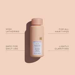 Kristin Ess Signature Shampoo pour demonstrates clarifying cleanse that preserves moisture.