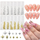 KRTBKR 400pcs star nail charms packaging for versatile nail art ideas