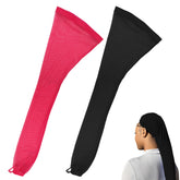 Kryxelion hair weave sleeve black drawstring keeps locs neat and comfortable during wear.