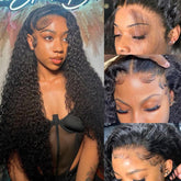 Ksflaae Water Wave 13x6 lace-front wig close-up shows natural hairline for daily wear.