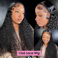 Ksflaae Water Wave wig baby hair detail demonstrates soft, realistic edge for styling.