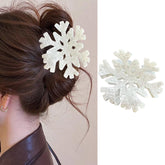 KSTBJN Christmas snowflake clip front view showing festive design and large size for secure styling