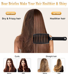 KTKUDY boar bristles detangler distributes oils for shine.