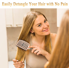 KTKUDY detangler brush glossy finish highlighting natural shine from oil distribution.