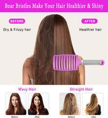 KTKUDY Detangling Brush evenly distributes natural oils for shine