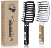 KTKUDY detangling brush curved design glides through knots for smooth hair.