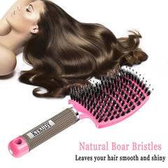 KTKUDY Detangling Brush distributes natural oils for natural shine.