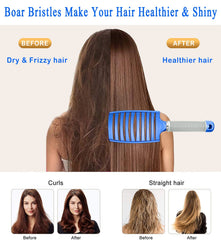 KTKUDY Detangling Brush vented design closeup highlights quick-dry benefits.
