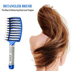 KTKUDY Detangling Brush wet-dry use closeup for tangle-free styling.