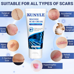 Kunyle Scar Cream apply-instruction illustrating circular massage