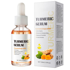 Kurchugo Turmeric Serum bottle for dark spots offers convenient spot treatment on the go.