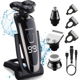 Kurener electric razor with 4D floating blades delivering a smooth contour-following shave along curves