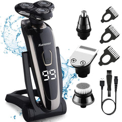 Kurener electric razor with 4D floating blades delivering a smooth contour-following shave along curves