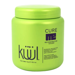 Kuul Cure Me Reconstructor bottle pour demonstrates conditioning for smoother hair