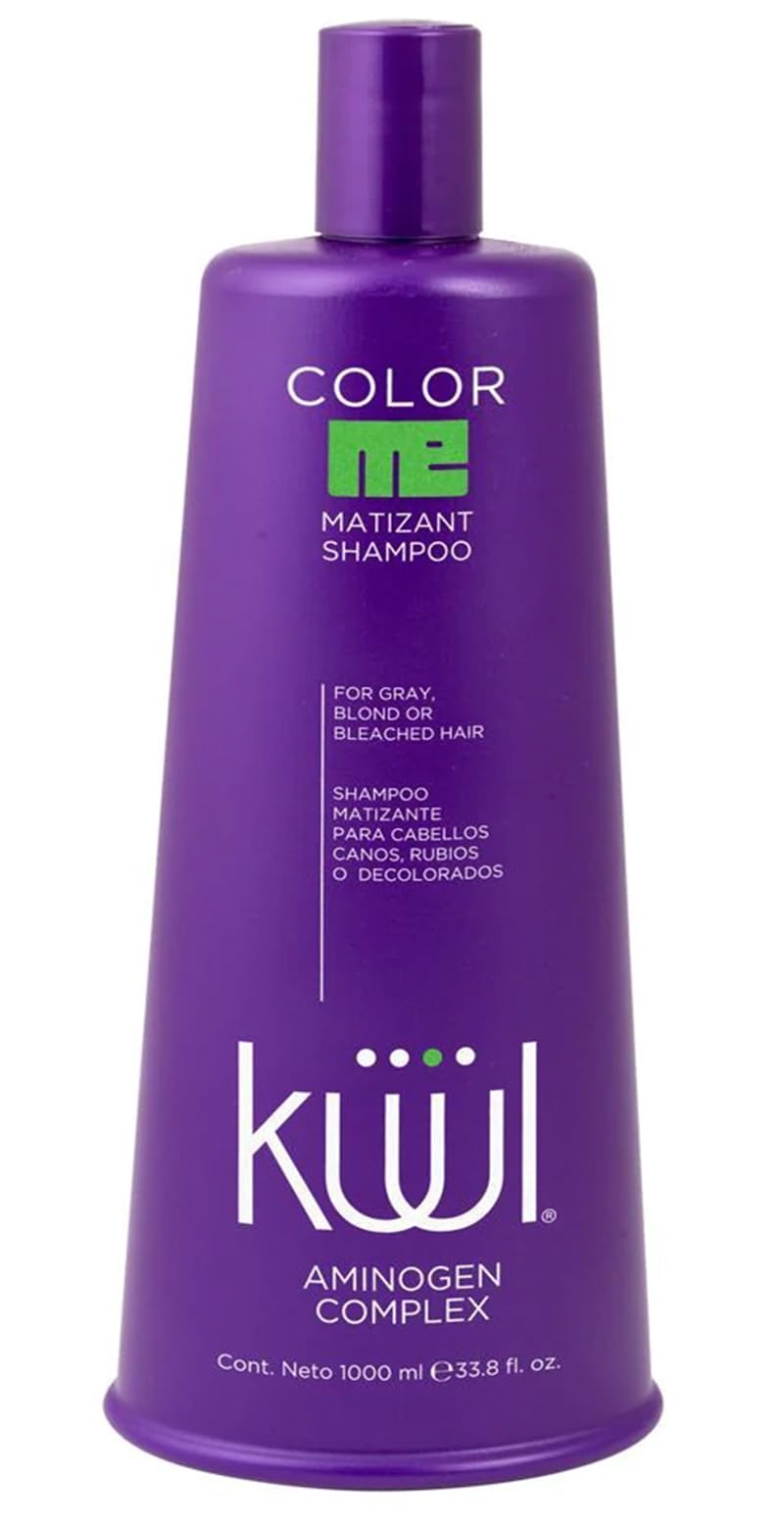KUUL Matizant Shampoo bottle pour supports color maintenance for cool and gray tones.