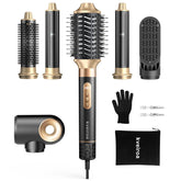 Kveiroa 6-in-1 hot air brush with attachments for faster drying and versatile styling