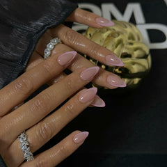 Application scene showing quick at-home manicure with KXAMELIE press-on nails