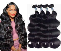KXRO 12A body-wave bundles 16 inch show glossy natural-black fullness for daily styling
