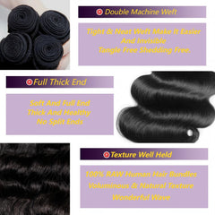 KXRO 12A body-wave bundles 18 inch deliver smooth texture for seamless wig density