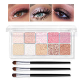 KYDA 10 Colors Glitter Palette open packaging shows vibrant shades for versatile eye looks