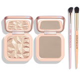 KYDA baked highlighter contour palette shows champagne glow for radiant facial highlights.