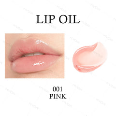 KYDA Lip Glow Oil swatch #000 close-up with near-clear tint