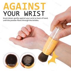 KYDA translucent swatch demonstrates invisible matte finish with SPF 35 protection.