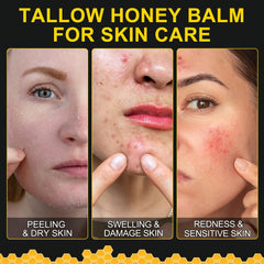 KZUO beef tallow honey-swirled, rich in nutrients for nourished, glowing skin.