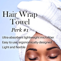 L'ANGE HAIR Microfiber Hair Wrap on bed highlights overnight routine compatibility.